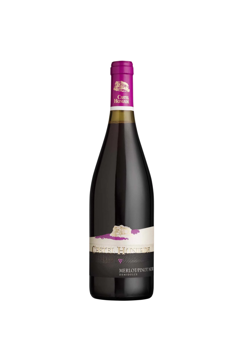 Castel Huniade Merlot & Pinot Noir wino rumuńskie czerwone półsłodkie