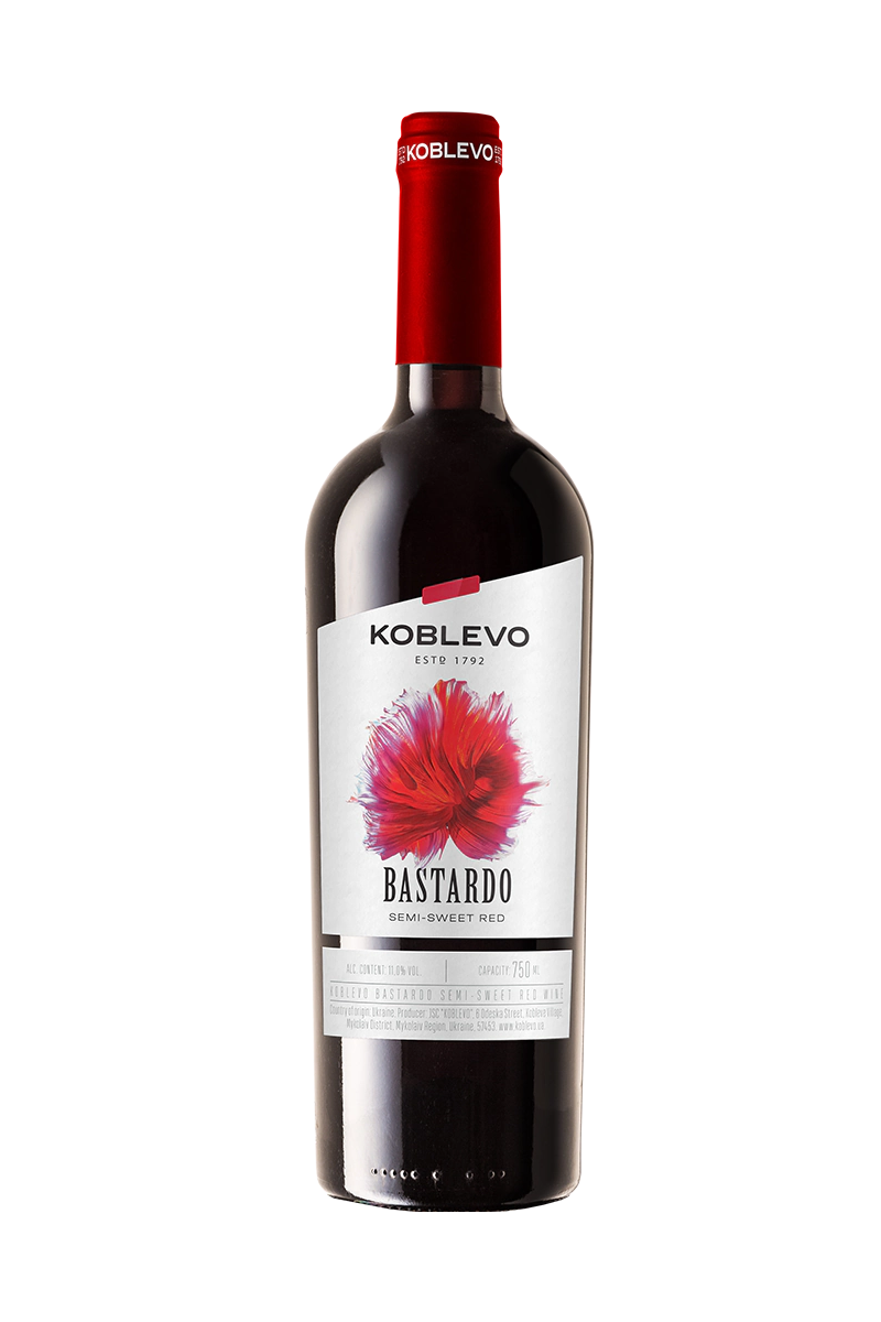 Koblevo Bastardo wino ukraińskie czerwone półsłodkie