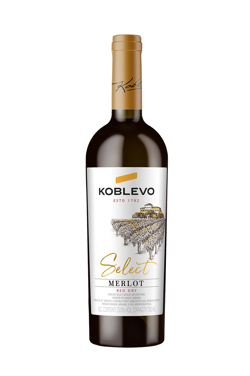 Koblevo Select Merlot wino ukraińskie czerwone wytrawne